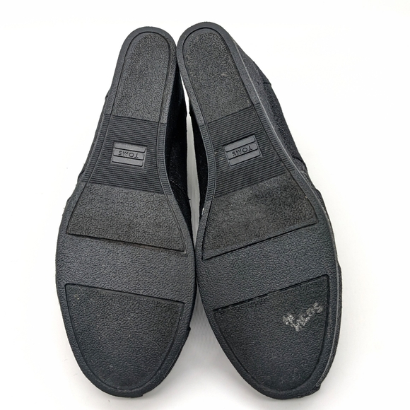Toms Desert Metallic Black Wedge Linen Ankle Boots Women's Size 11. - Picture 4 of 6